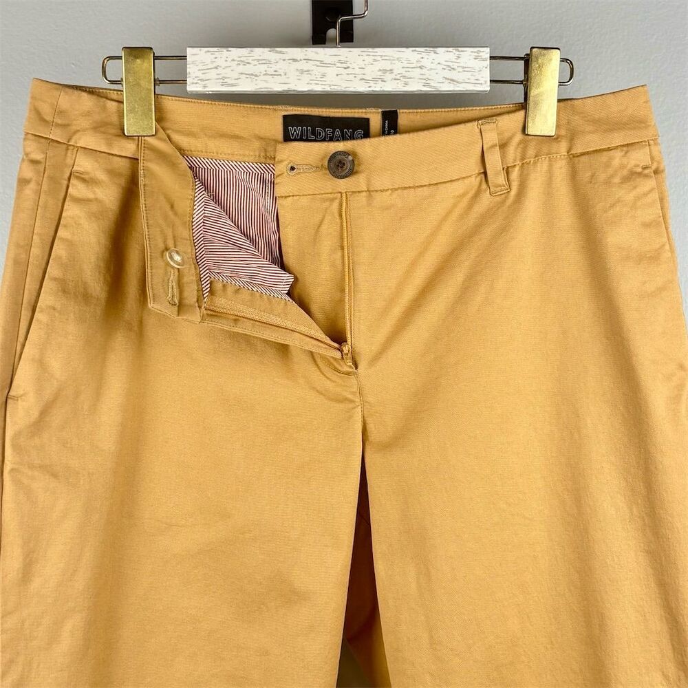 Wildfang Women's The Essential Trousers in Camel Khaki Straight Leg - Picture 4 of 15